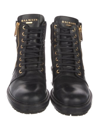 Balmain Leather Combat Boots