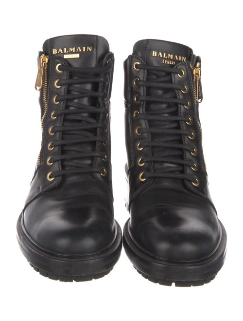 Balmain Leather Combat Boots