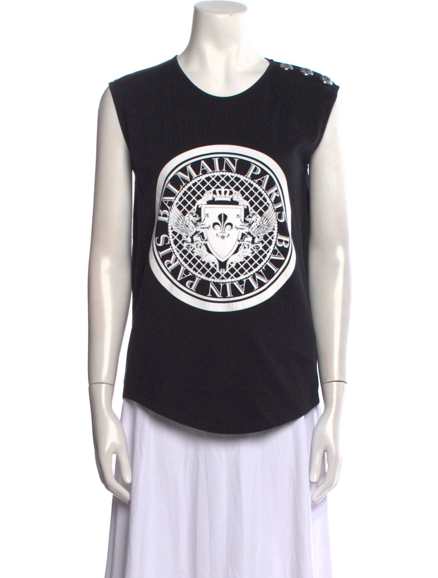 Balmain Graphic Print Crew Neck T-Shirt