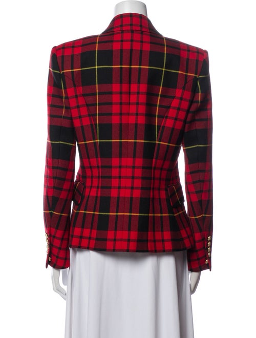 Balmain Wool Plaid Print Blazer