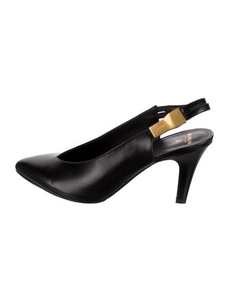 Balmain Leather Slingback Pumps