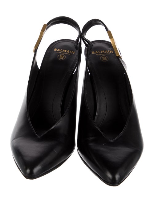 Balmain Leather Slingback Pumps