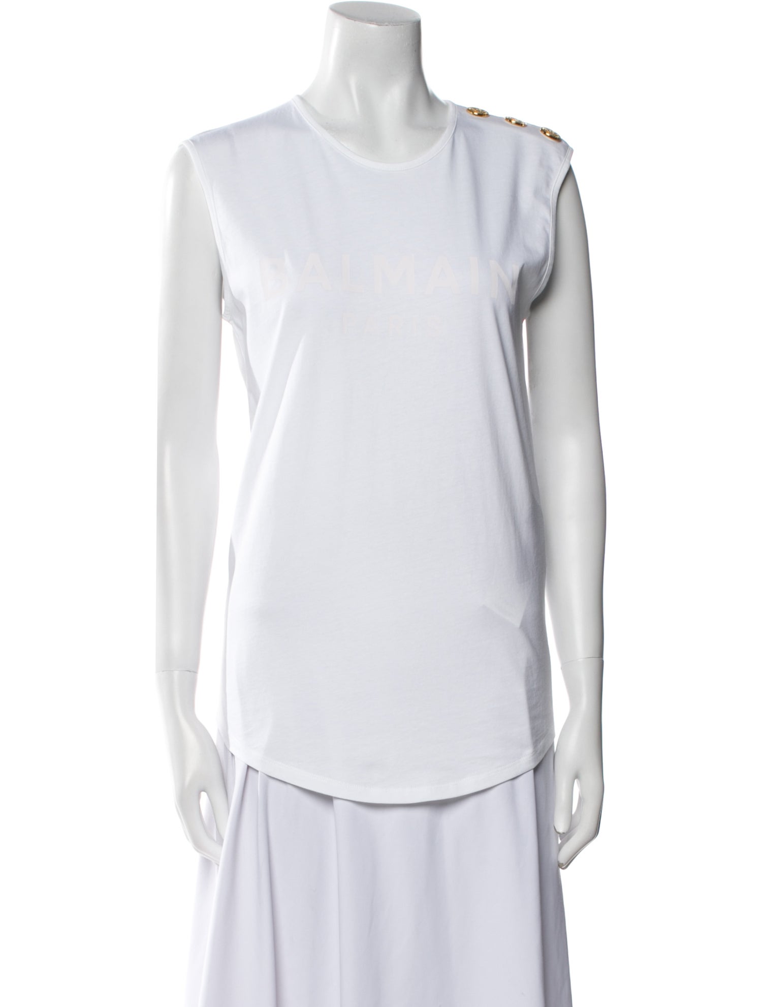 Balmain Crew Neck Sleeveless Top