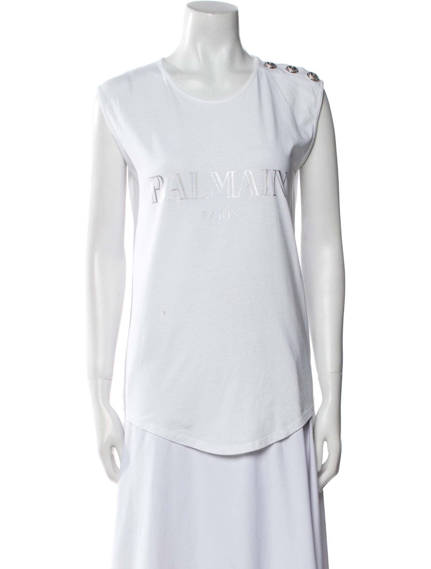 Balmain Graphic Print Scoop Neck T-Shirt