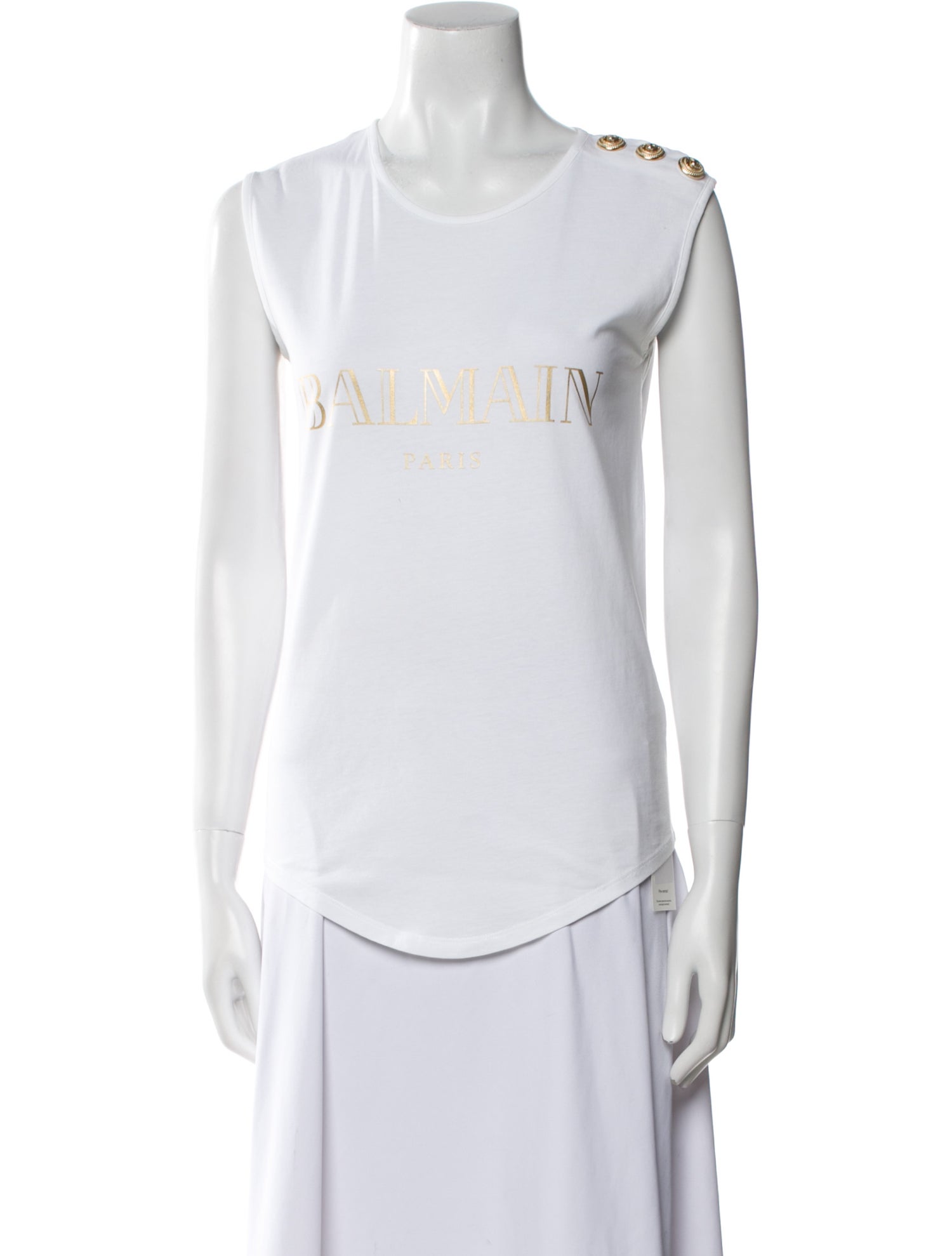 Balmain Graphic Print Scoop Neck Top