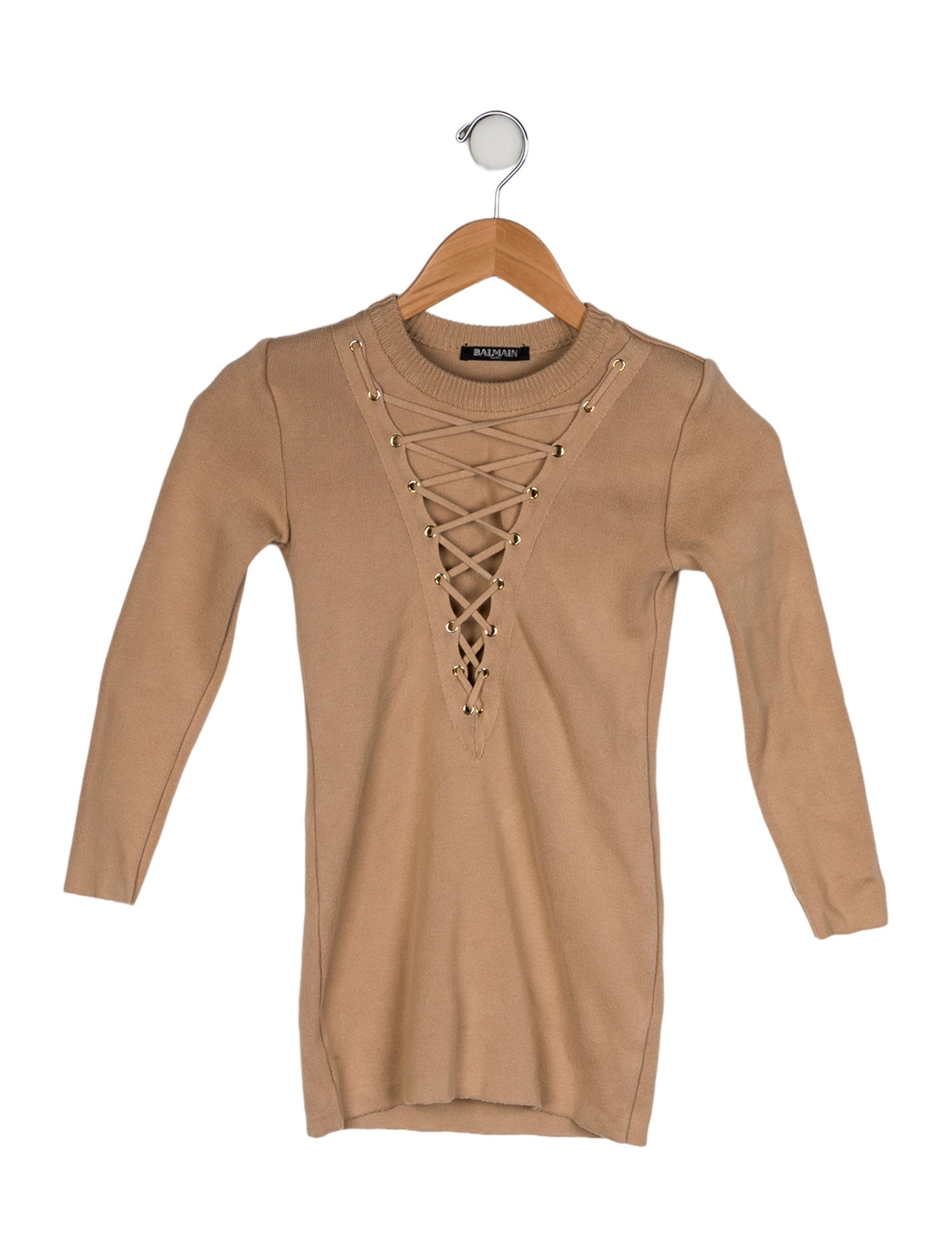 Balmain Long Sleeve Sweater Dress