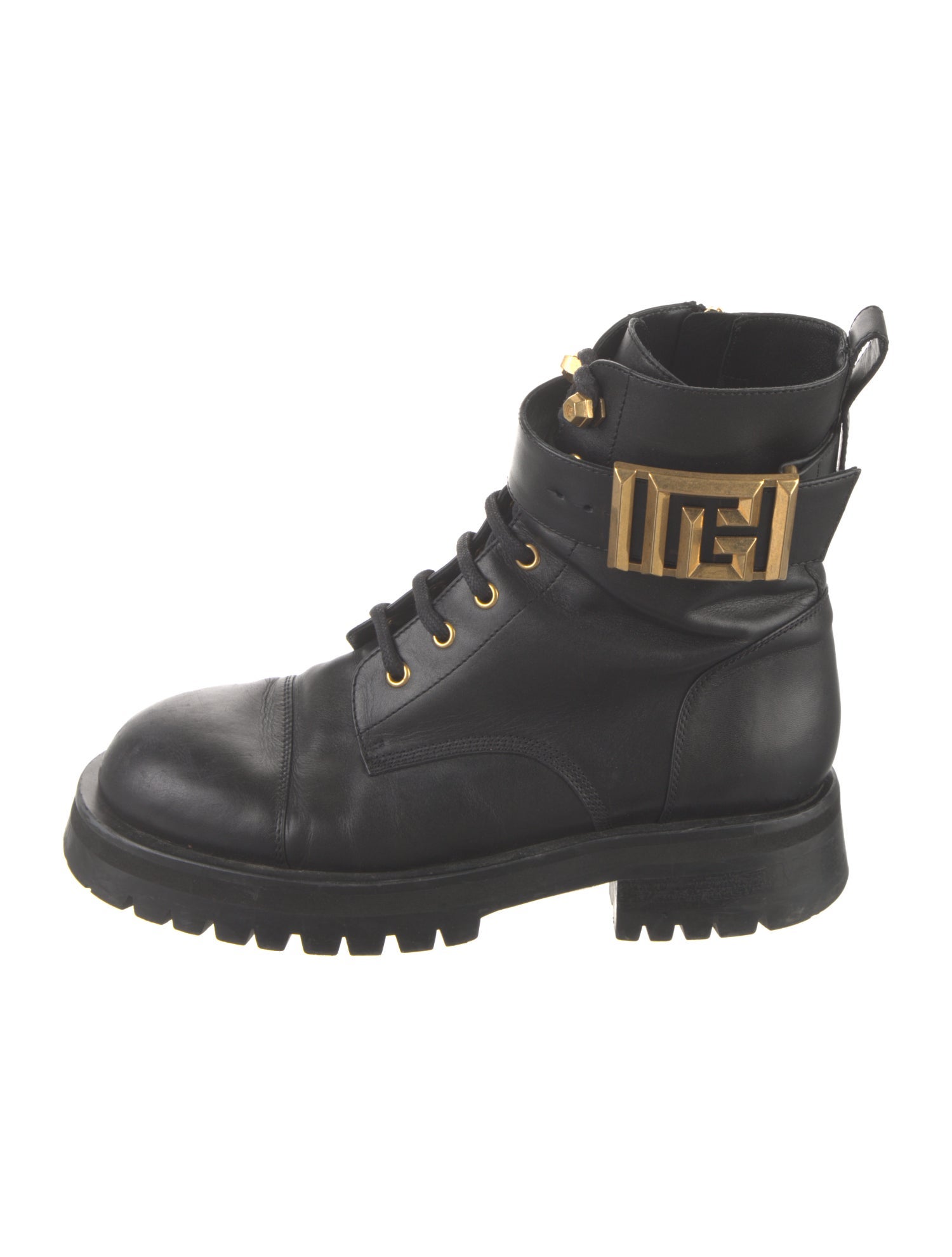 Balmain Leather Combat Boots