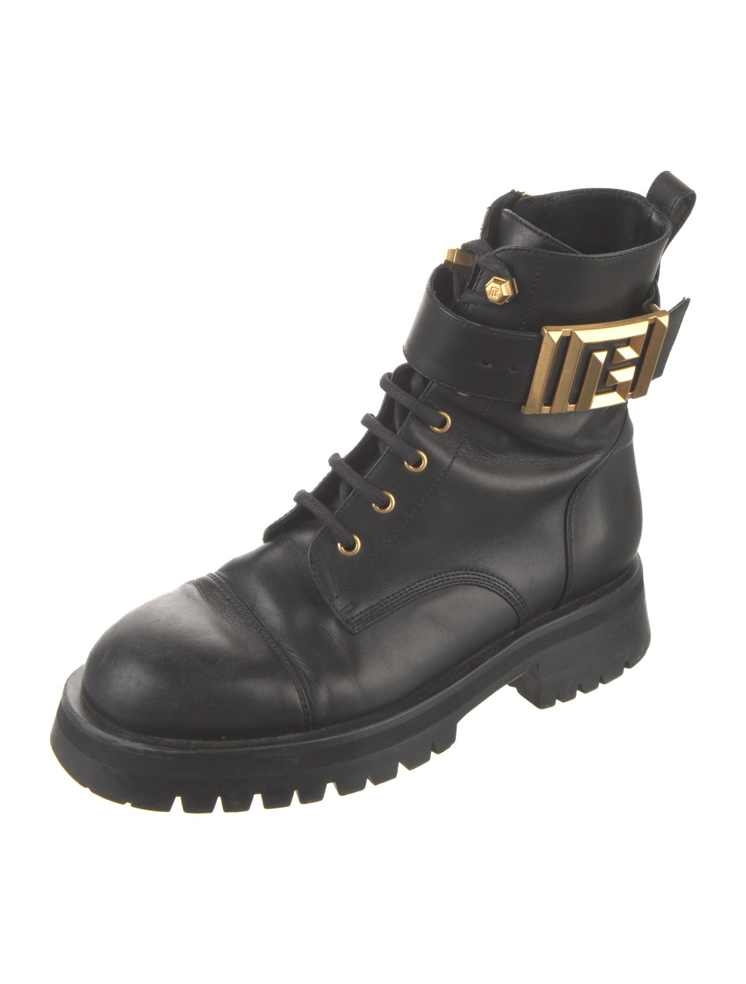 Balmain Leather Combat Boots