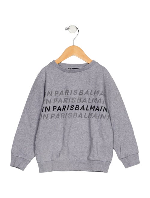 Balmain kid boys' grey and black sweatshirt