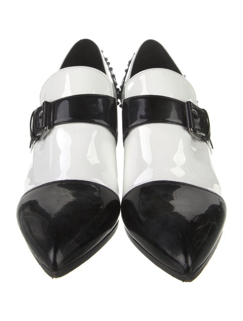 Balmain Patent Leather Colorblock Pattern Pumps