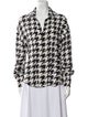 Balmain Houndstooth Print Long Sleeve Button-Up Top
