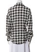 Balmain Houndstooth Print Long Sleeve Button-Up Top