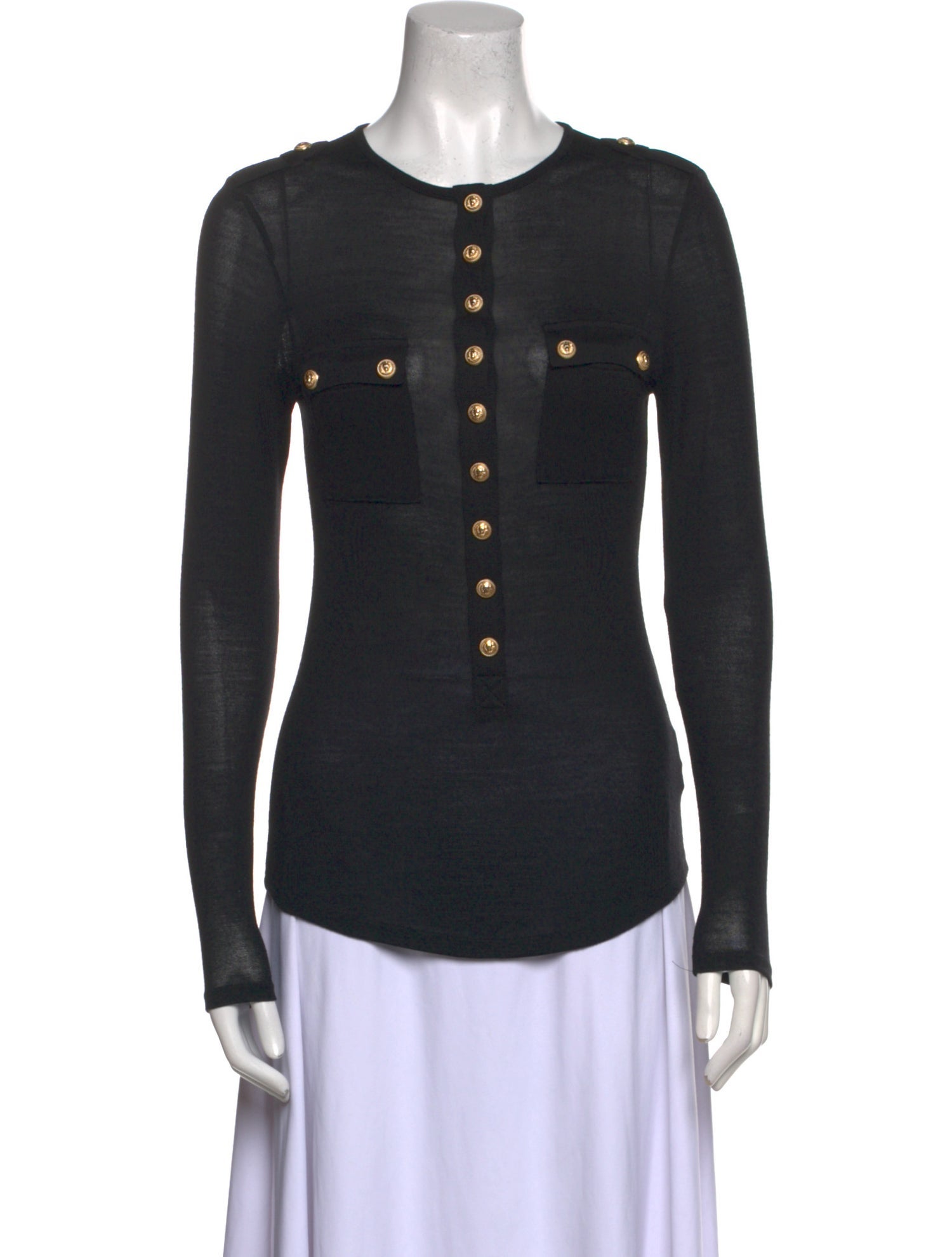 Balmain Wool Crew Neck Top