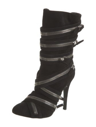 Balmain Suede Lace-Up Boots