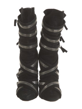 Balmain Suede Lace-Up Boots