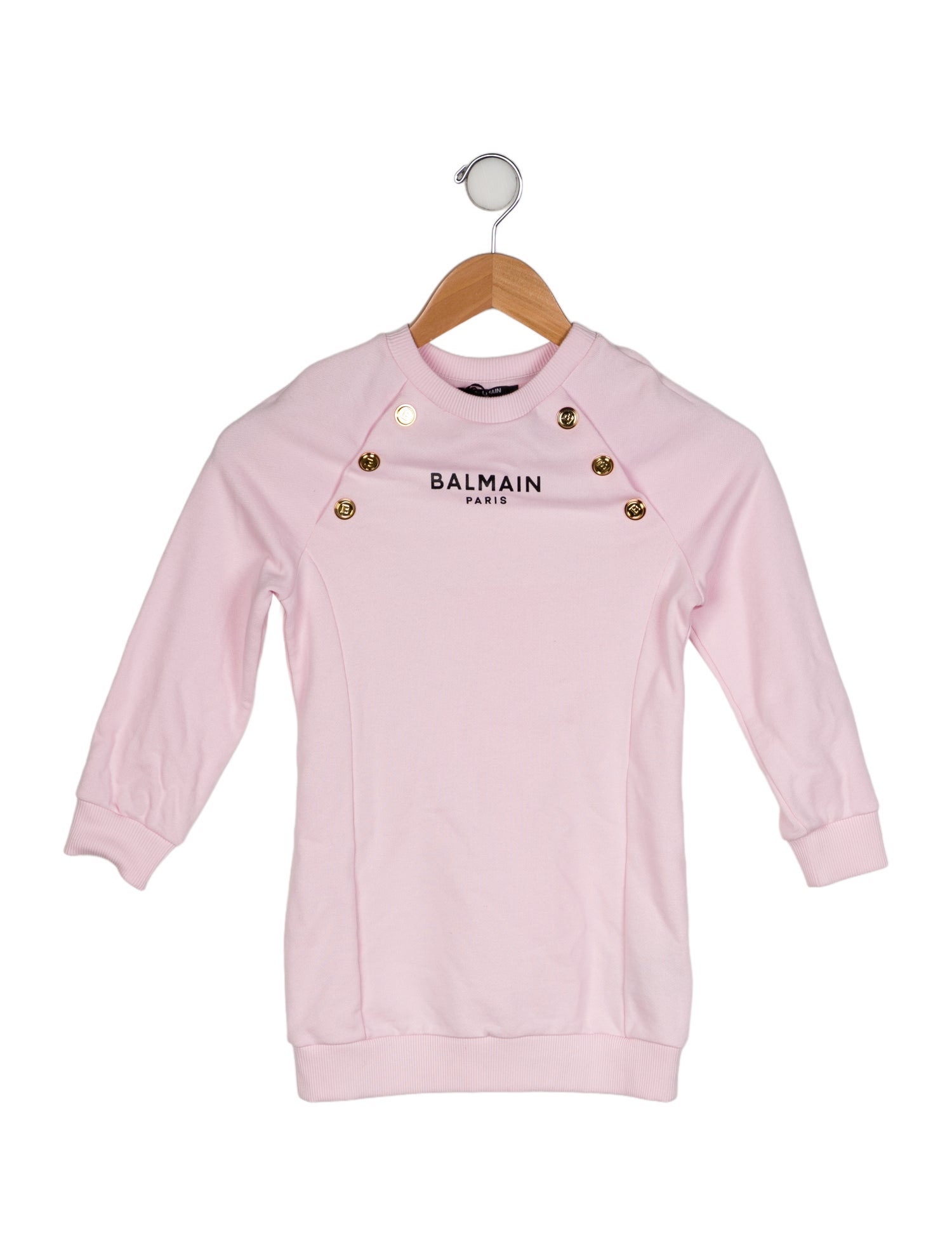Balmain Toddler Girls' Logo Printed Long Sleeve Woven Dress