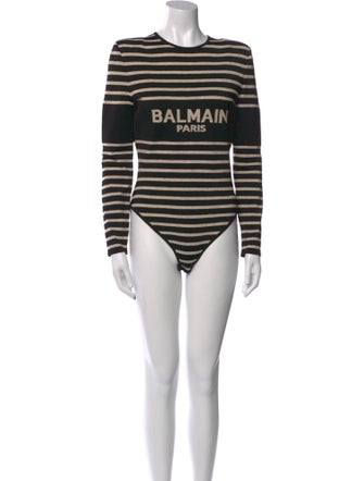 Balmain Graphic Print Crew Neck Bodysuit