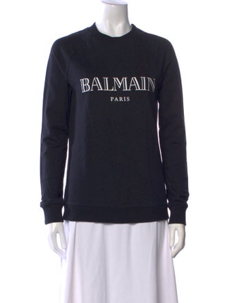 Balmain Graphic Print Crew Neck Sweater