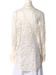 Balmain Lace Pattern Long Sleeve Button-Up Top