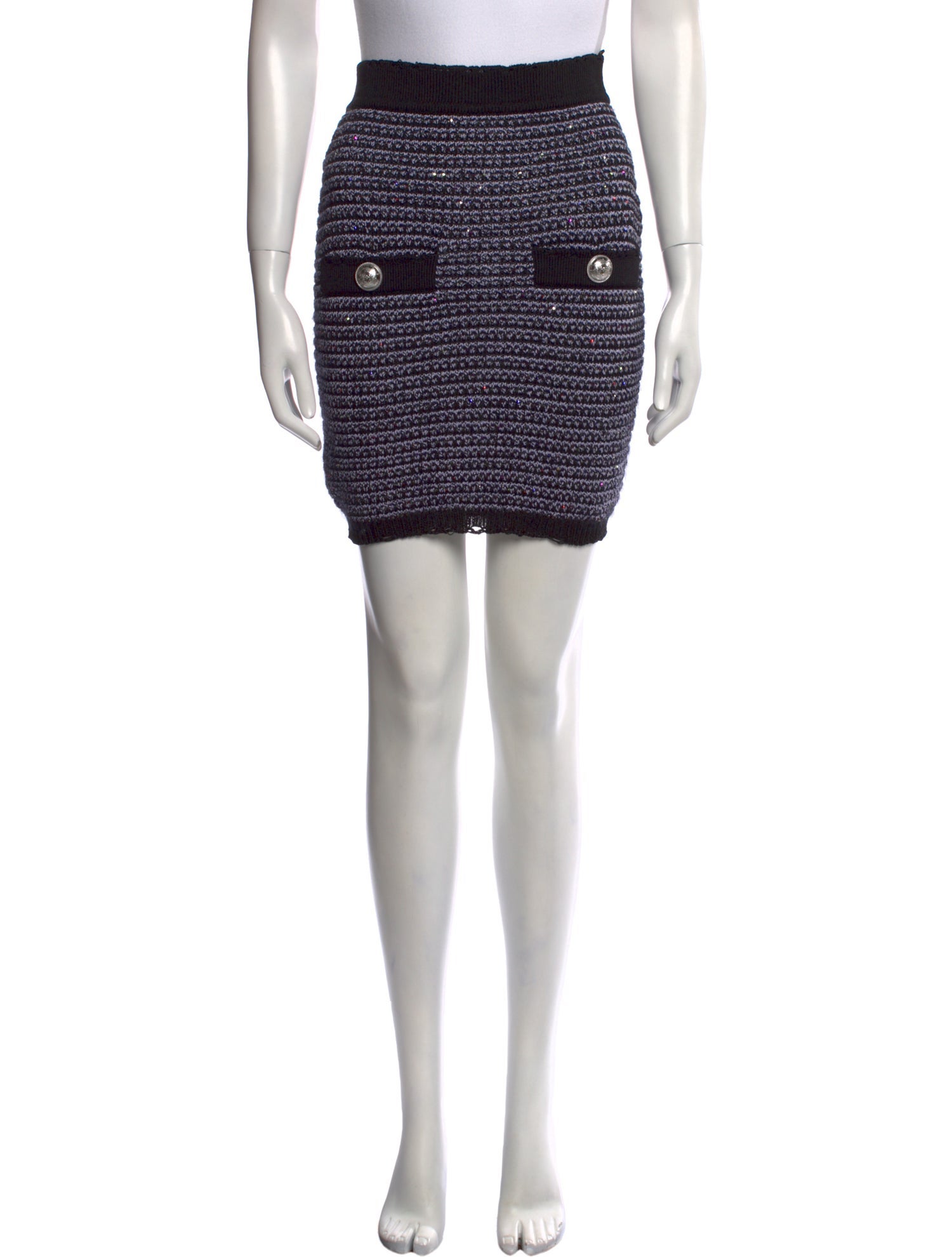 Balmain Striped Mini Skirt