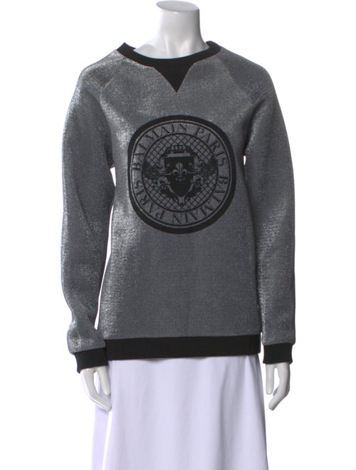 Balmain Graphic Print Crew Neck Sweatshirt