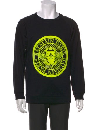 Balmain Graphic Print Crew Neck Pullover