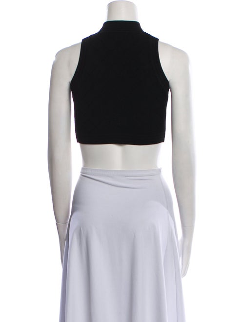Balmain Mock Neck Sleeveless Crop Top