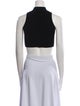 Balmain Mock Neck Sleeveless Crop Top