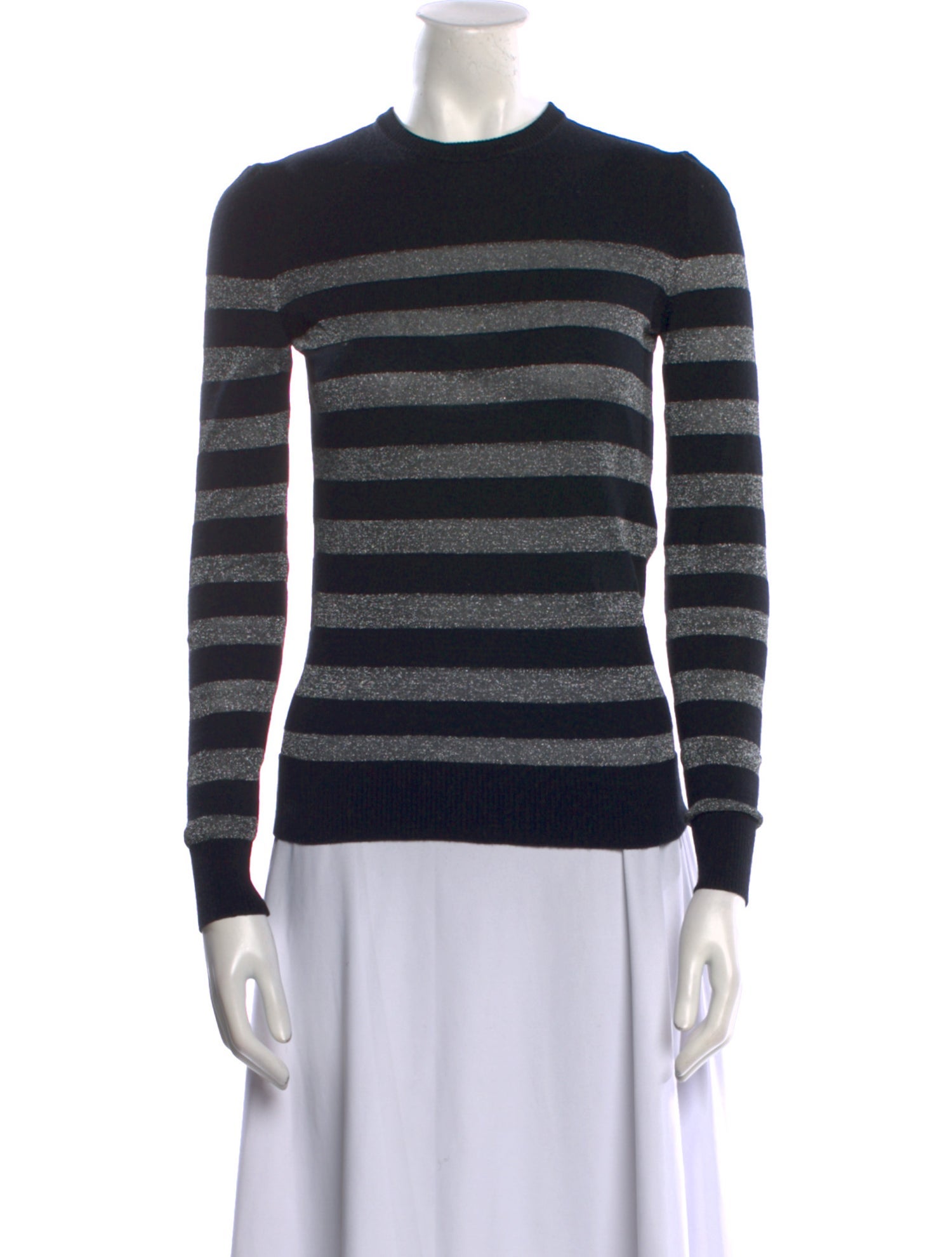 Balmain Striped Crew Neck Sweater