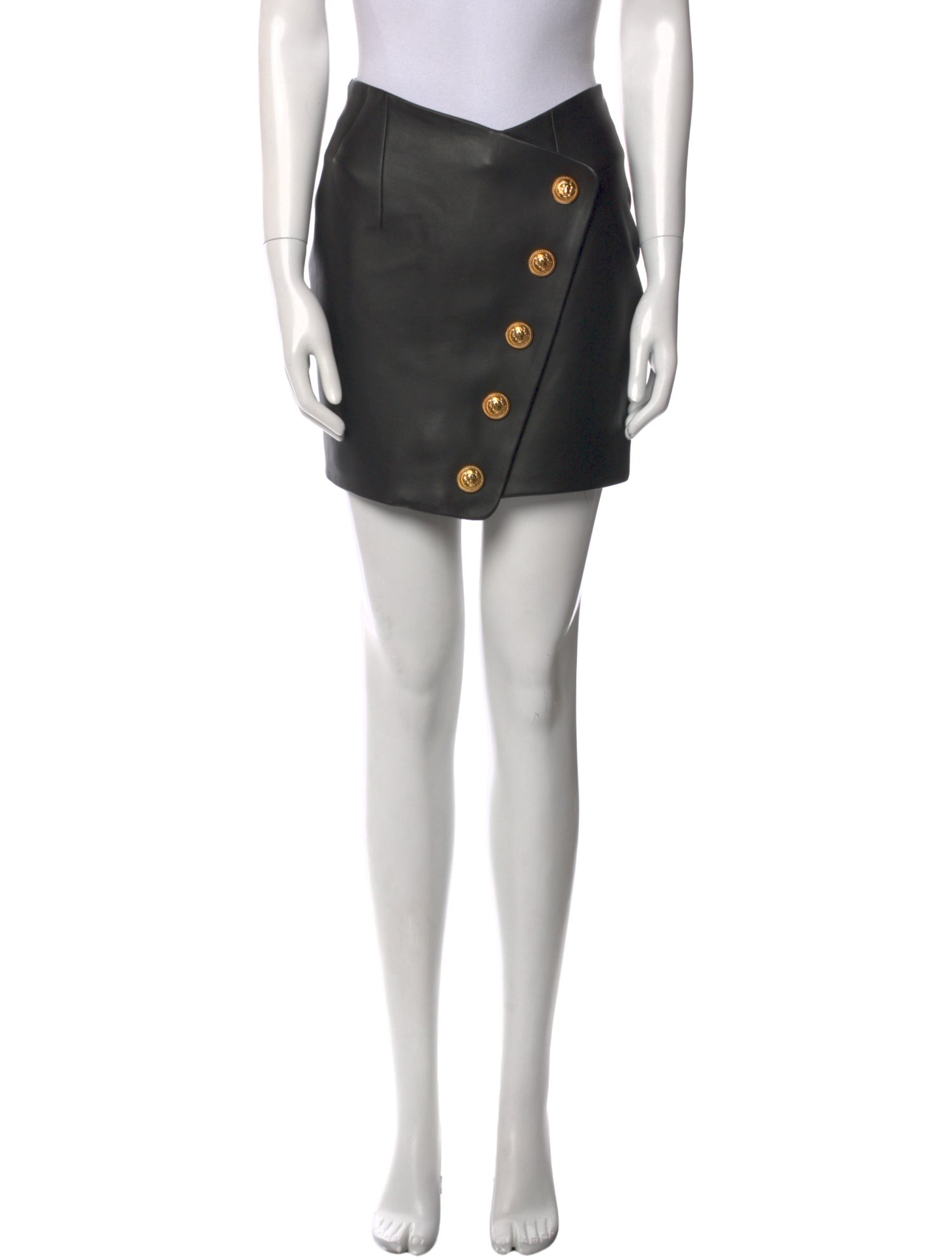 Balmain Leather Mini Skirt