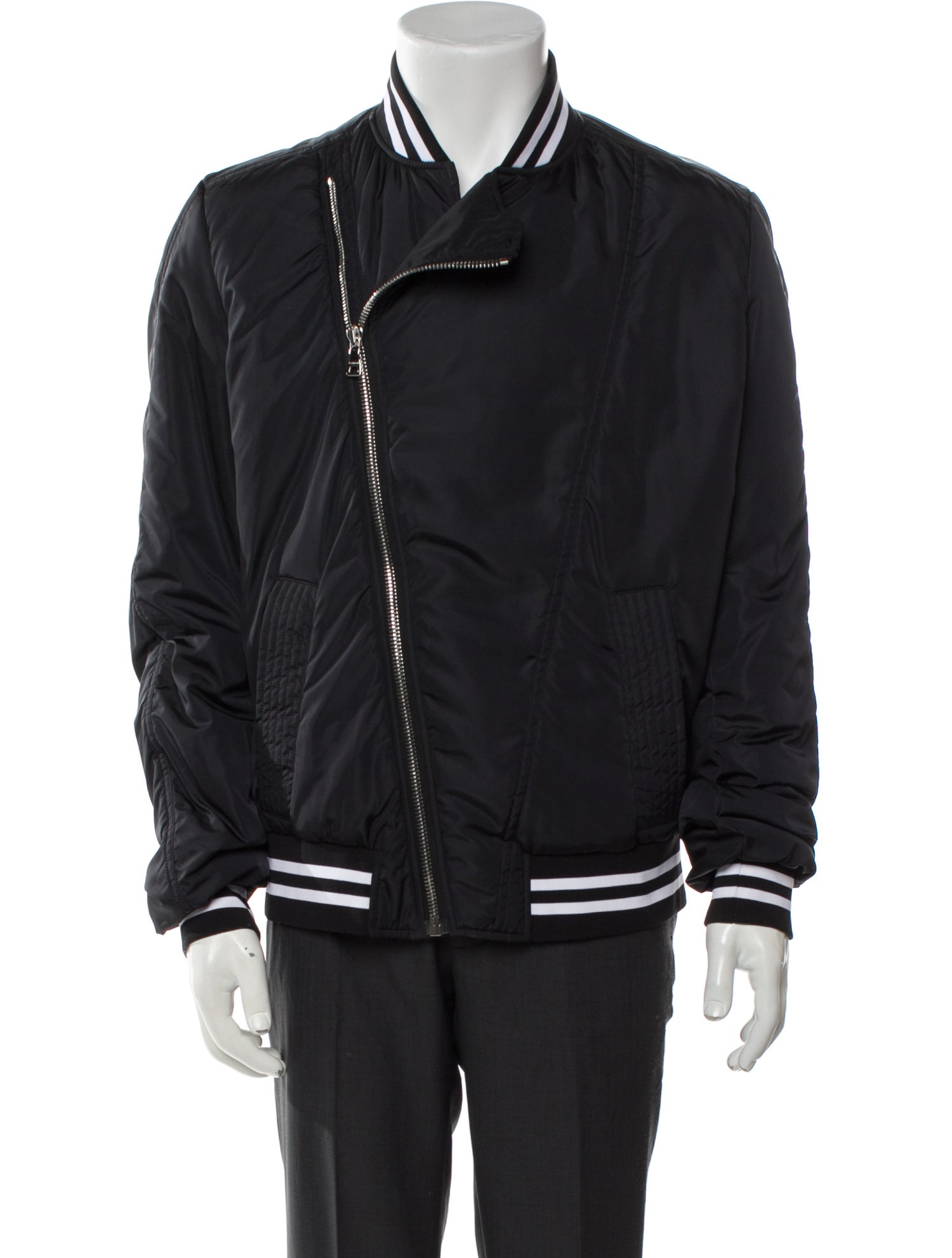 Balmain Striped Bomber Jacket