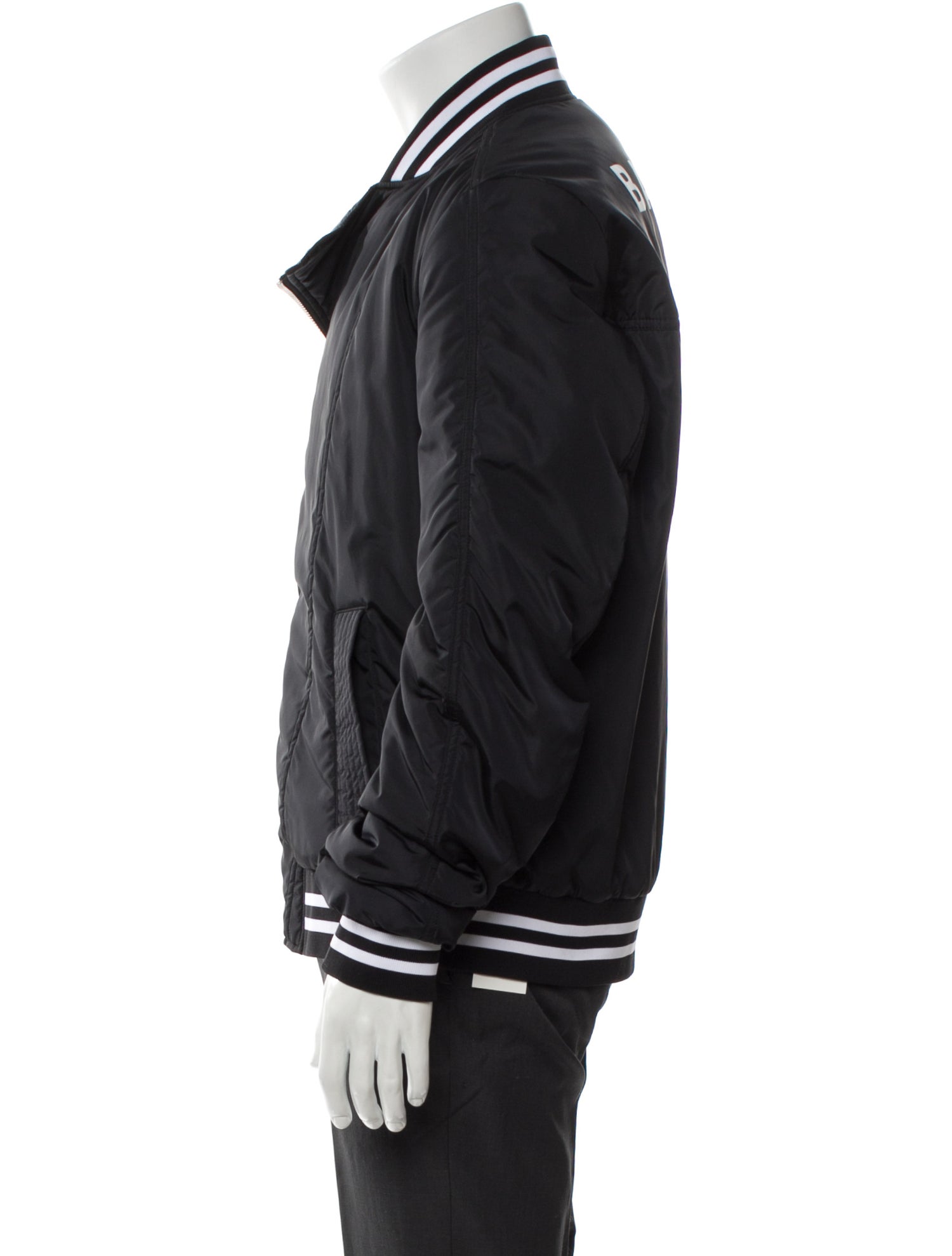 Balmain Striped Bomber Jacket