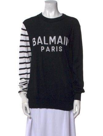 Balmain Graphic Print Crew Neck Pullover