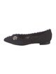 Balmain Tweed Raw-Edge Trim Ballet Flats