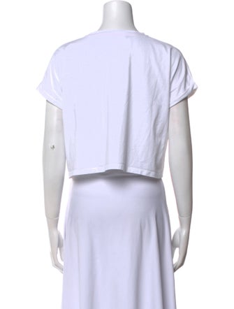 Balmain Crew Neck Short Sleeve Crop Top