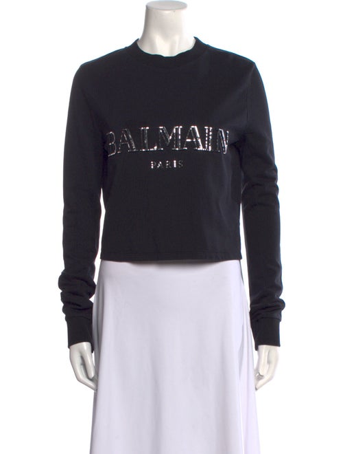 Balmain Graphic Print Crew Neck Sweatshirt