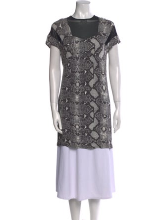 Pierre Balmain Animal Print Scoop Neck Sweater