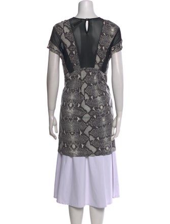 Pierre Balmain Animal Print Scoop Neck Sweater