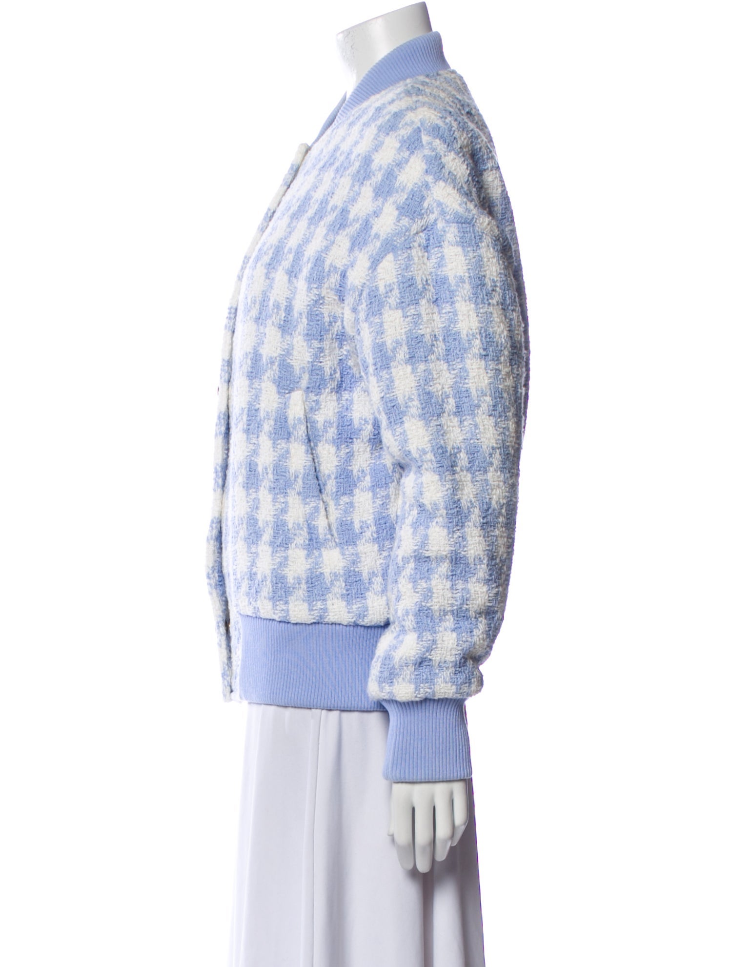 Balmain Plaid Print Bomber Jacket