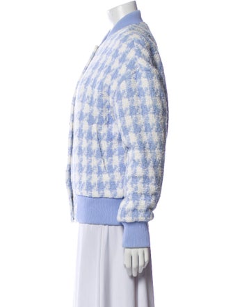 Balmain Plaid Print Bomber Jacket