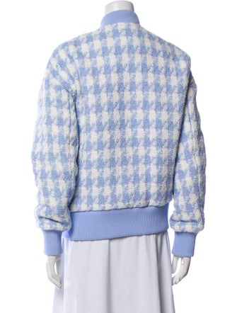 Balmain Plaid Print Bomber Jacket