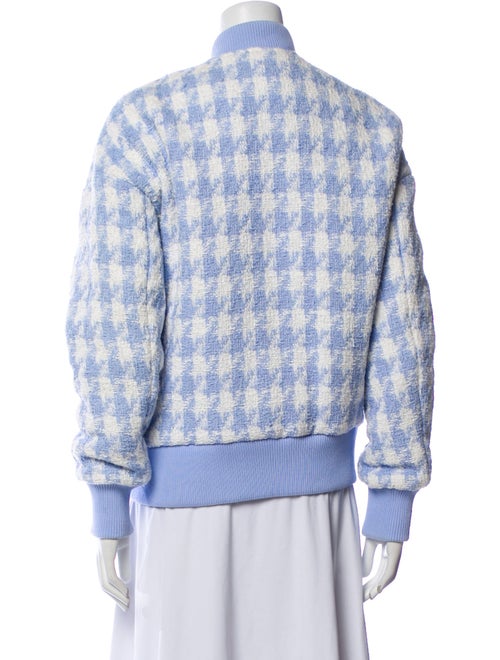 Balmain Plaid Print Bomber Jacket