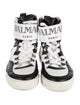 Balmain Leather Colorblock Pattern Sneakers
