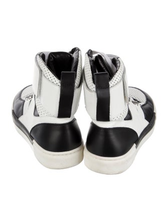 Balmain Leather Colorblock Pattern Sneakers