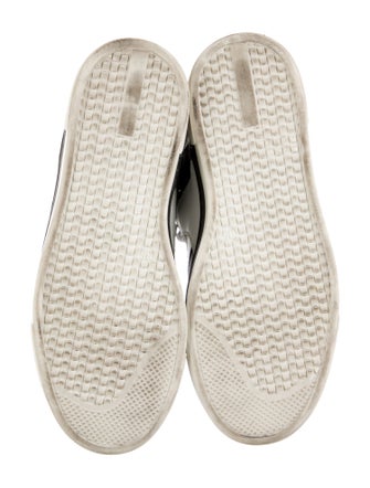 Balmain Leather Colorblock Pattern Sneakers