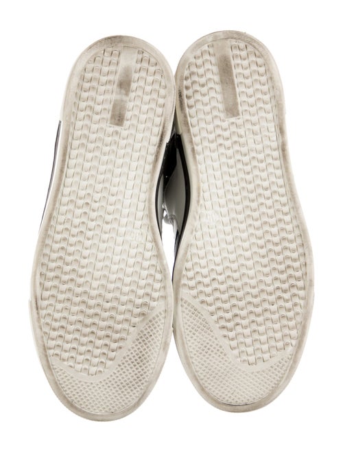 Balmain Leather Colorblock Pattern Sneakers