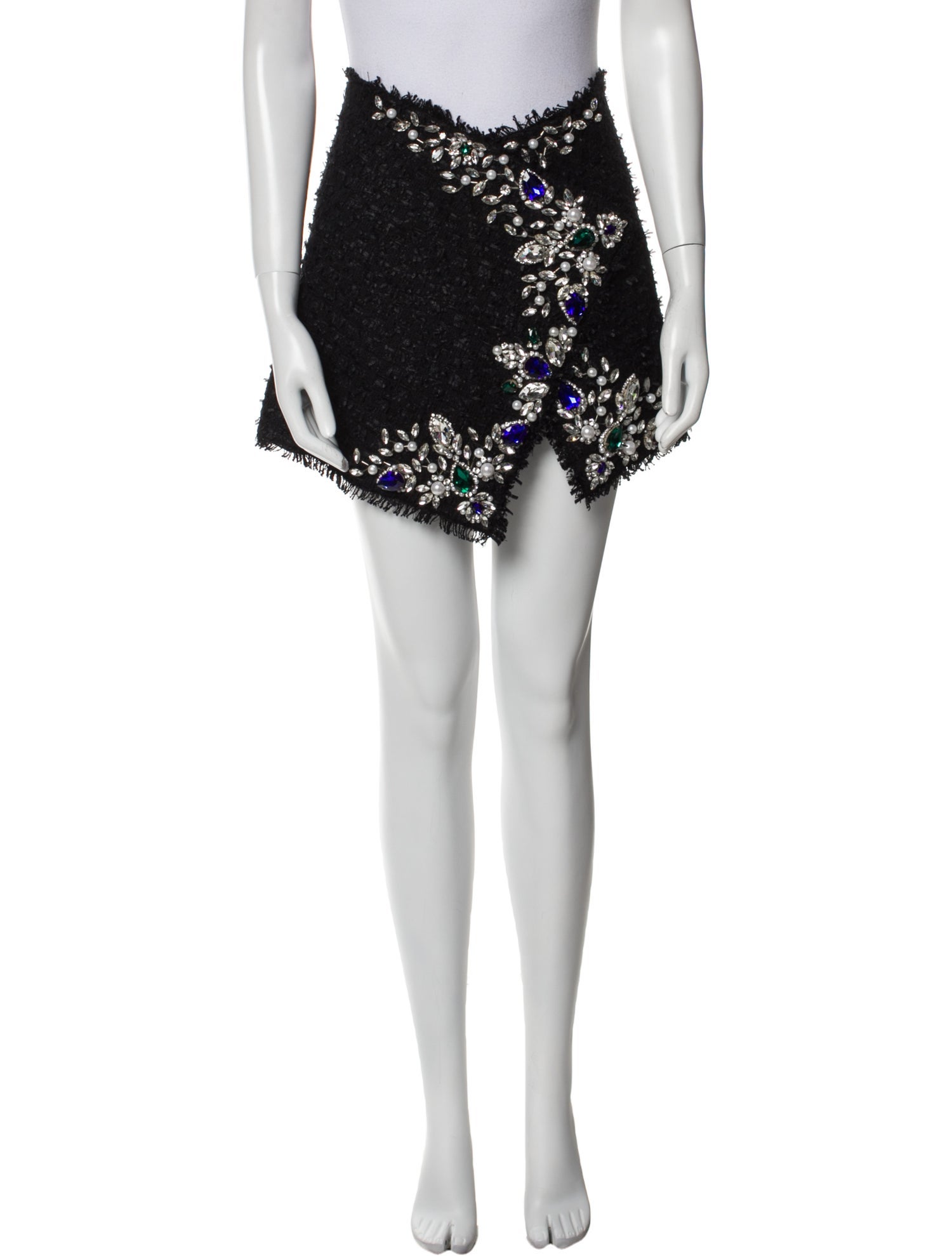 Balmain Crystal Embellishments Mini Skirt