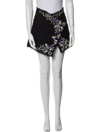 Balmain Crystal Embellishments Mini Skirt