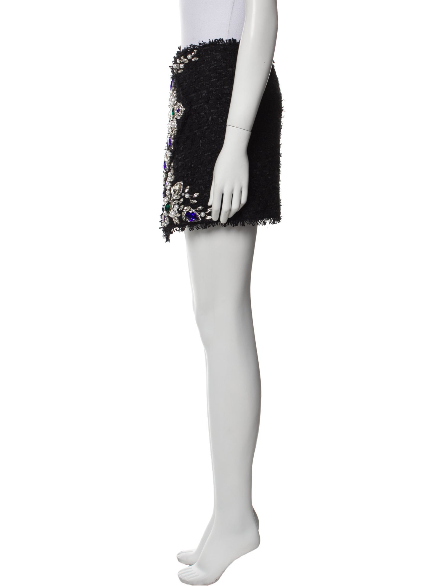 Balmain Crystal Embellishments Mini Skirt