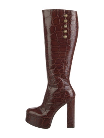 Balmain Embossed Leather Boots
